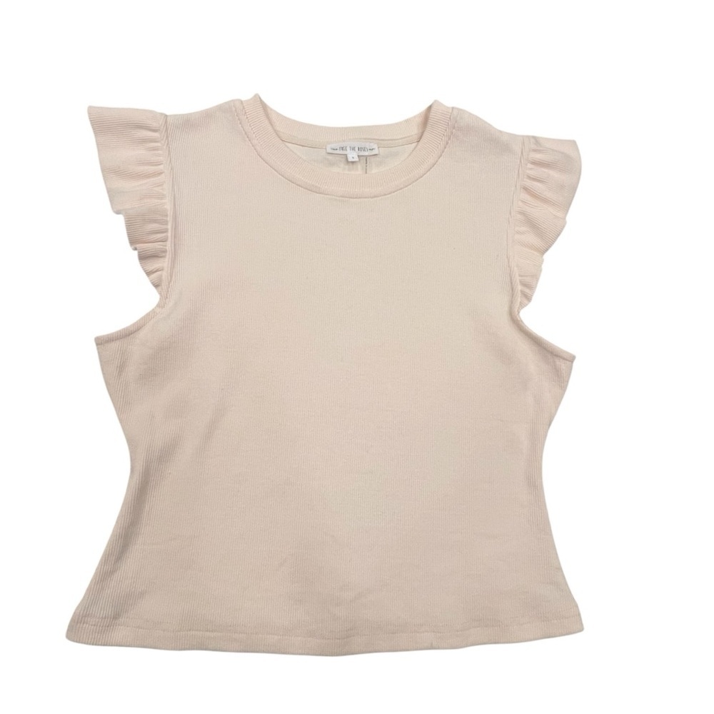 Free the Roses Ivory Ruffle Sleeve Tank Top - Picture 2 of 7
